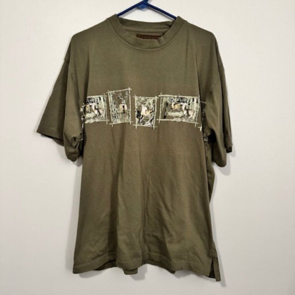 USED Men's North River Short Sleeve Shirt Color Green Size Large